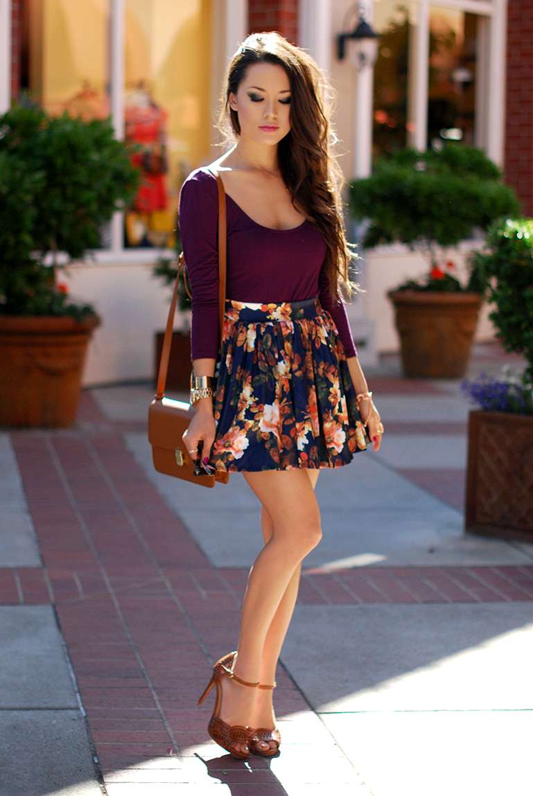 floral circle skirt outfit