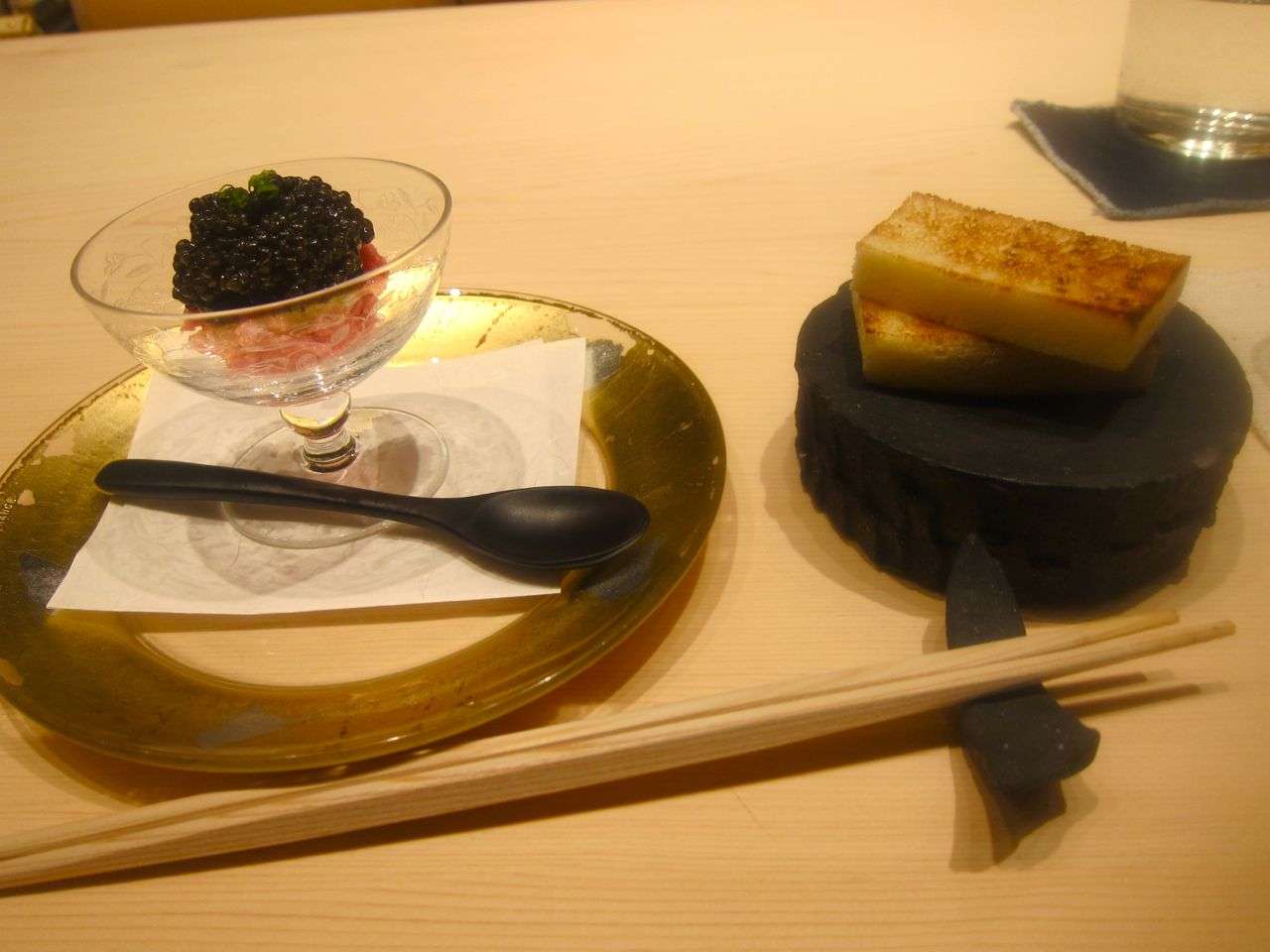 If you have to ask the price, you can’t afford this gossamer fatty toro and caviar.