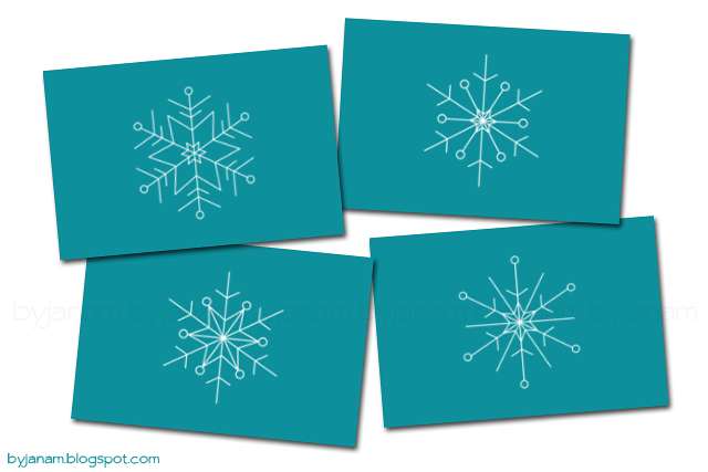 Postkarten mit Schneeflocken