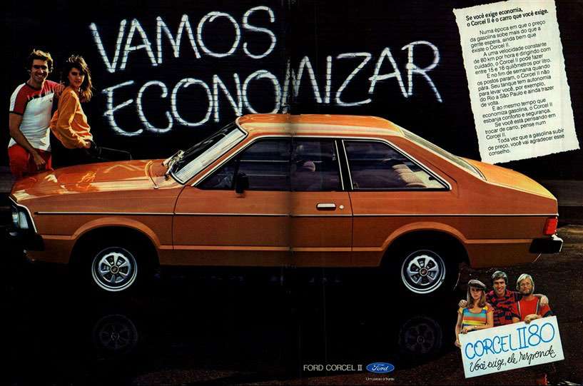 Se você exige economia, o Ford Corcel II 1980 é o carro que você exige. Vamos economizar. Ford Corcel II 1980. Você exige, ele responde.