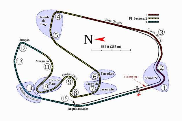 Brazil Interlago F1 Cirucit Track Map 2014 New Surface 