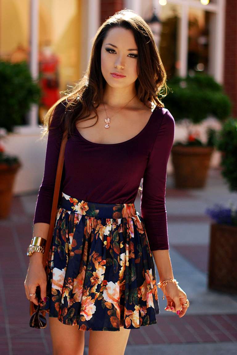 floral circle skirt outfit
