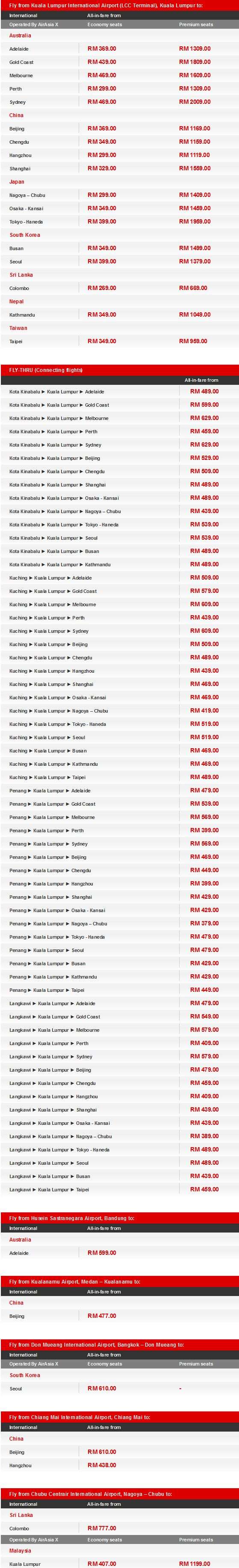 AirAsia X More Low Fare Options (Fly Now) Promotion