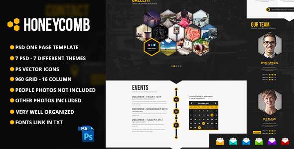 Honeycomb - Responsive One Page HTML5 Template - 25
