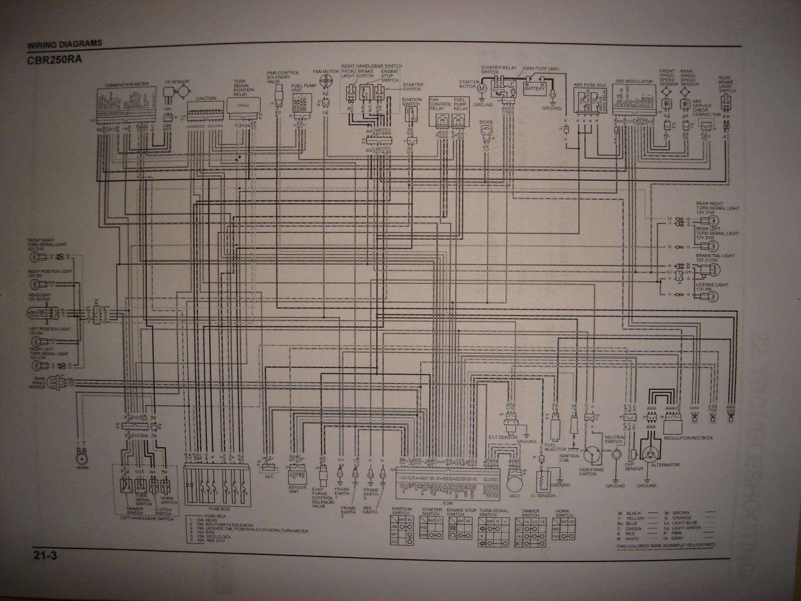 Wiring Diagram Request --- 2012 Cbr 250ra