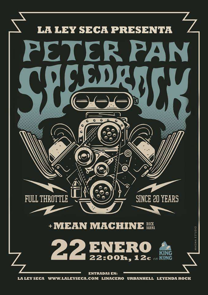 Peter Pan Speedrock y Mean Machine - cartel Zaragoza 