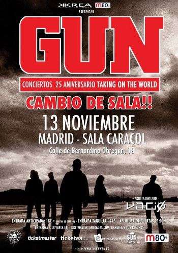 Gun en Madrid. Cartel cambio de sala