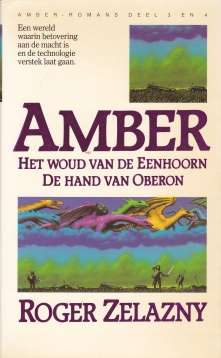 Voorzijde omslag van "Amber - 3 & 4 - Het woud van de Eenhoorn & De hand van Oberon"