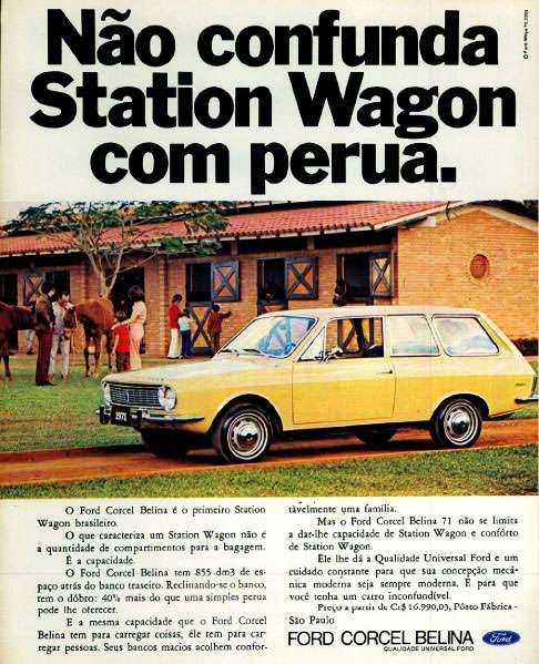 Não confunda Station Wagon com perua. Ford Corcel Belina.