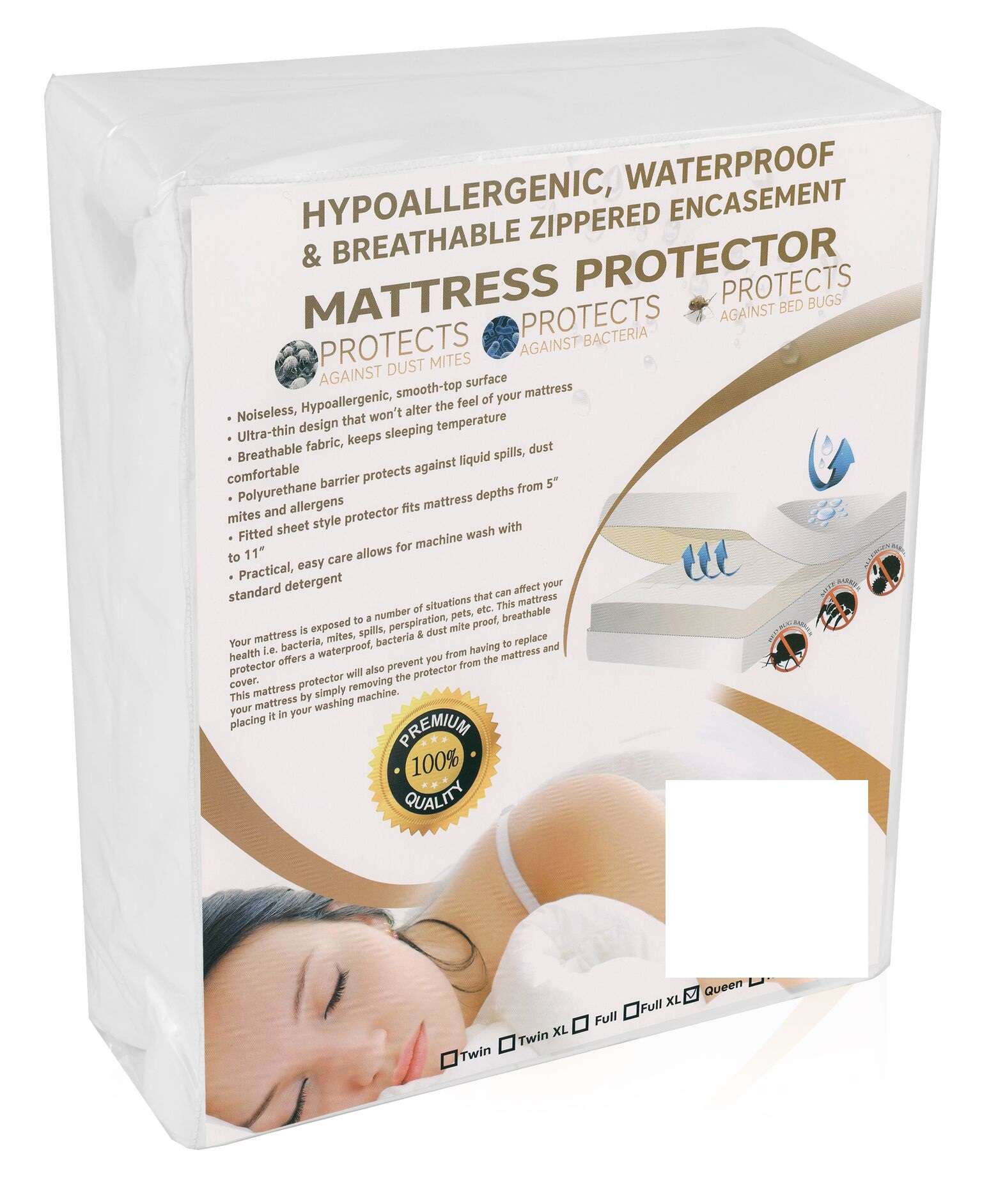 King Size Premium Waterproof Vinyl Free Mattress Protector