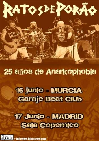Ratos de Porao - cartel Madrid Murcia