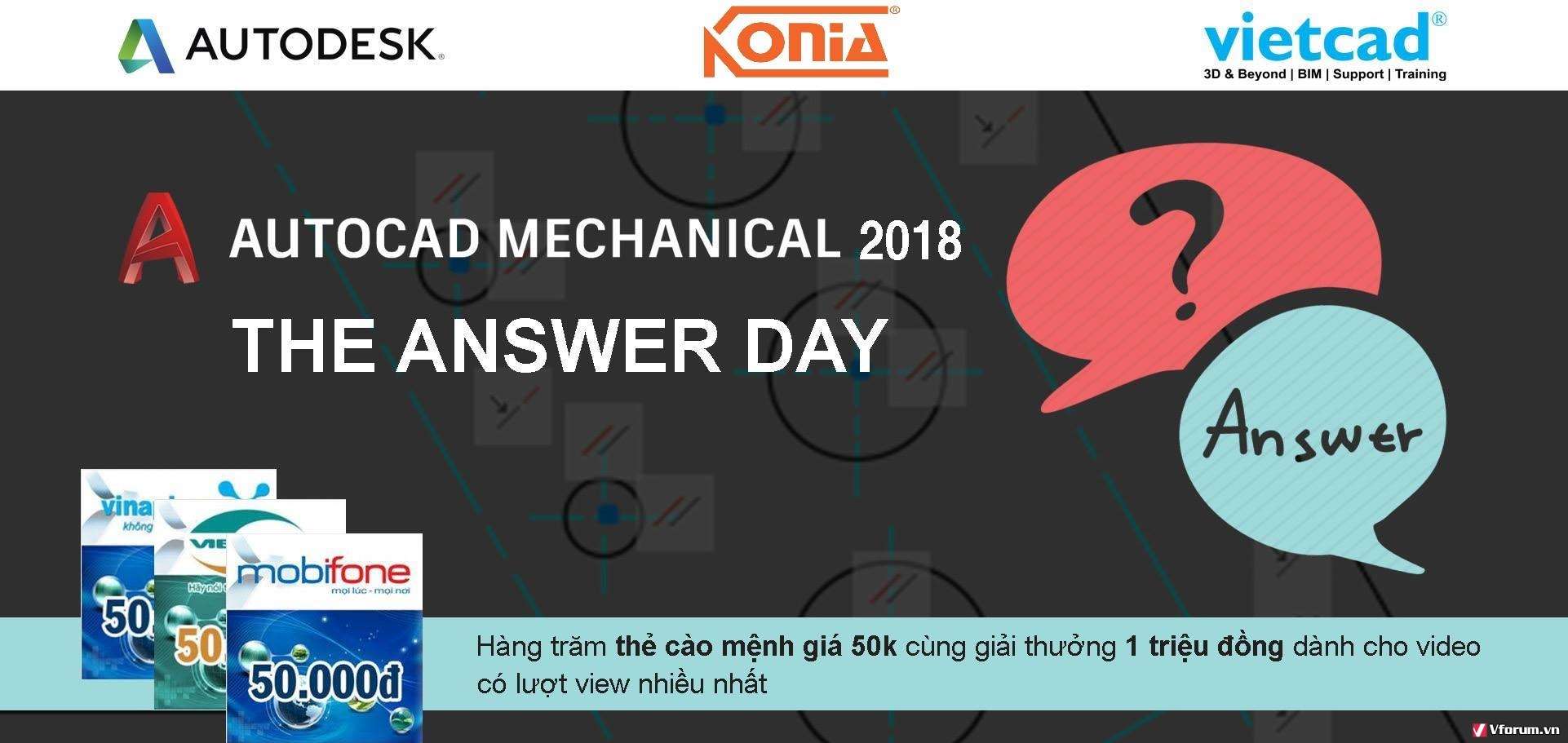 [Livesteam] Giải đáp và Công bố Trúng thưởng của Sự kiện AutoCAD Mechanical 2018 Answer Day