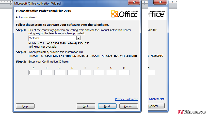 Microsoft Office Professional Plus 2010 Confirmation Id Generatorl