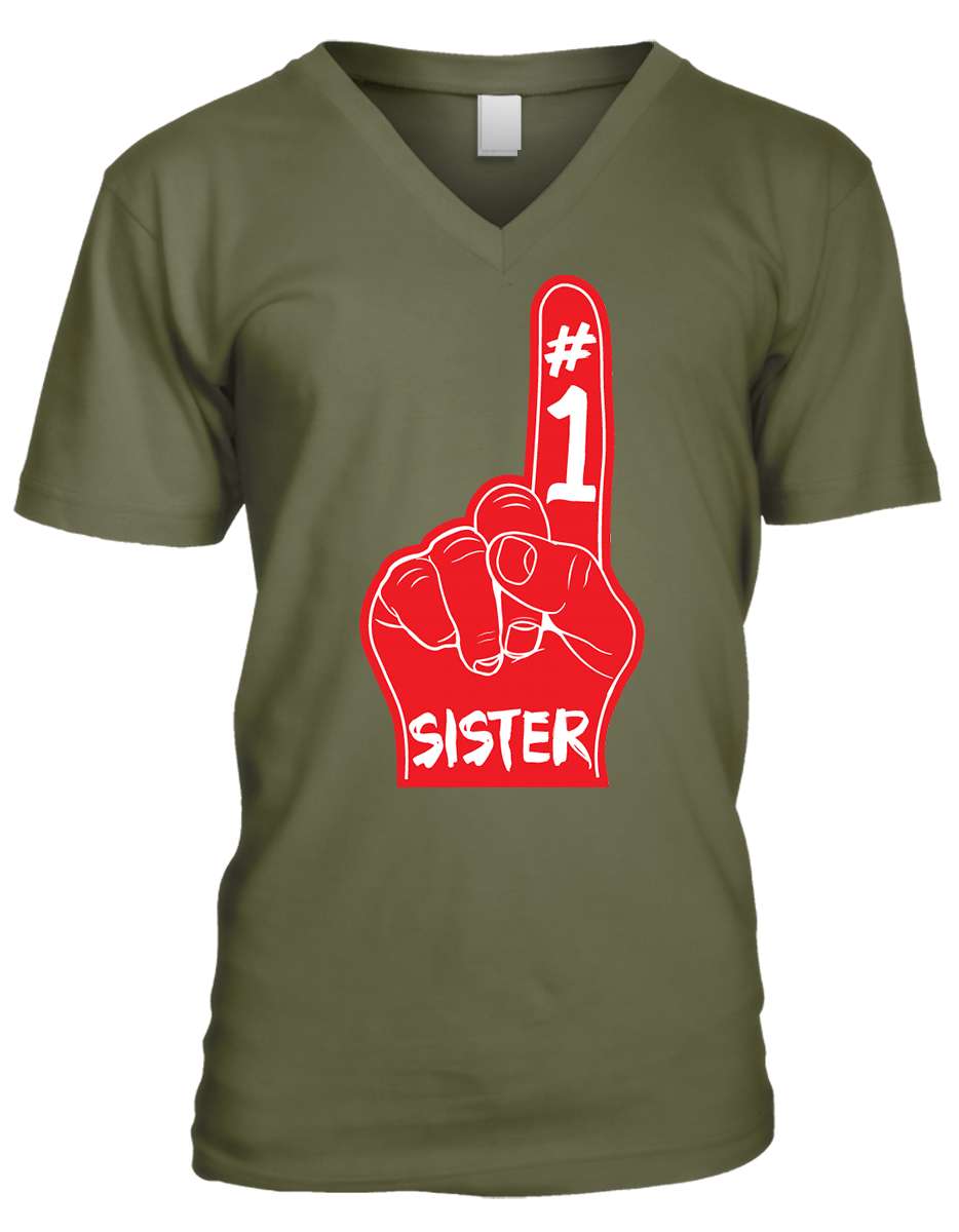Details about   #1 Sister Foam Finger Sibling Favorite Sis Love Funny Juniors T-shirt 