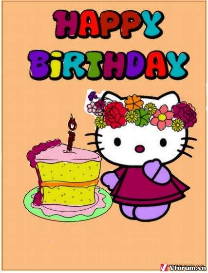 Hello Kitty Birthday Cake 1 Coloring Page - Free Coloring ...