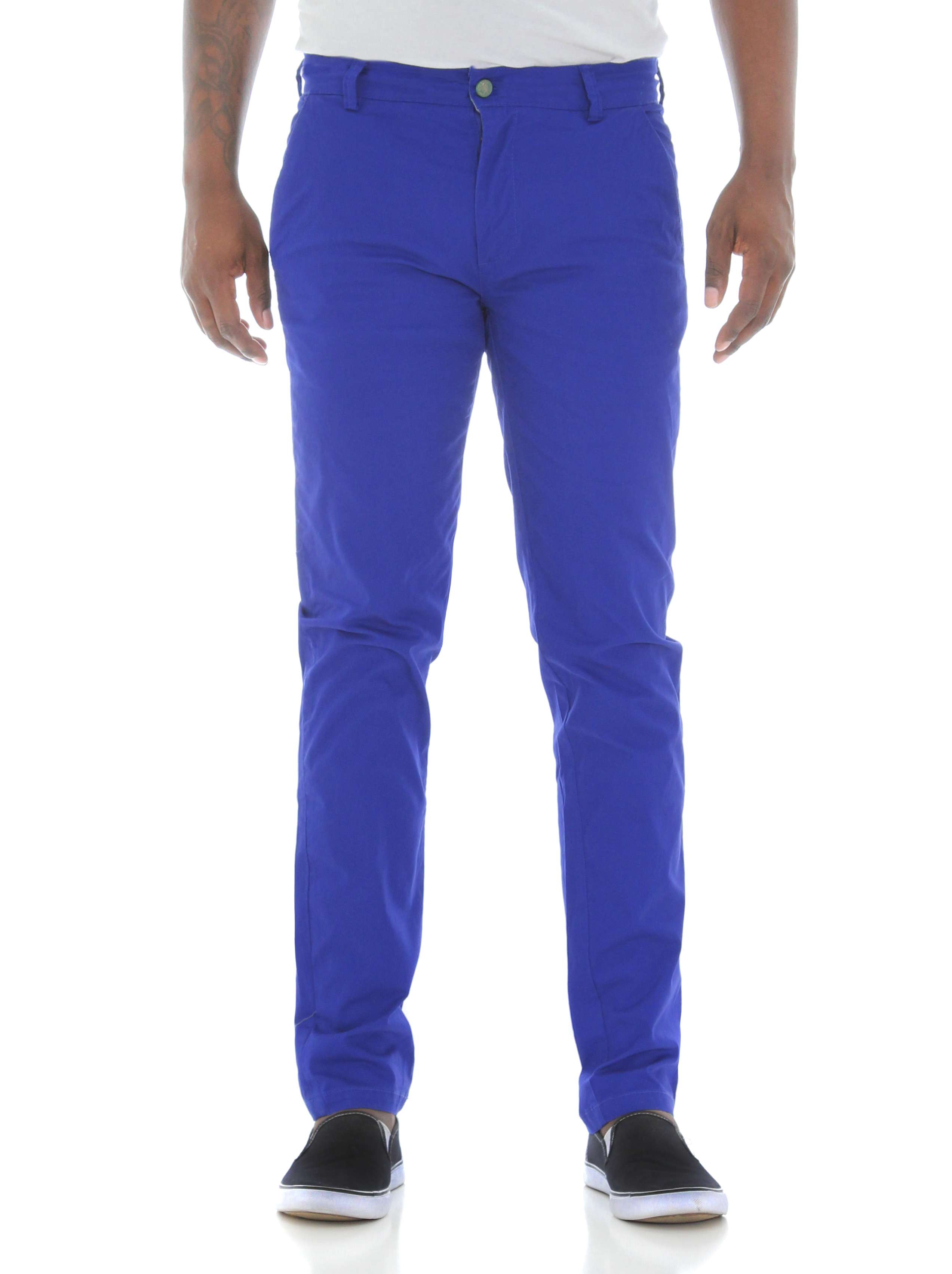 Royal Blue Men's Skinny Fit Stretch Twill Chino Pants | eBay
