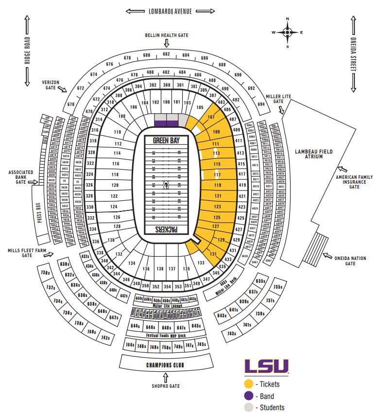 LSU Release about Tickets for Wisconsin Game and Seating Chart