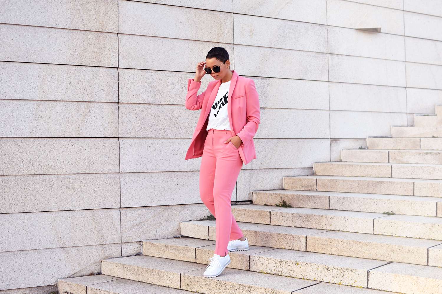 shoes with pink suit