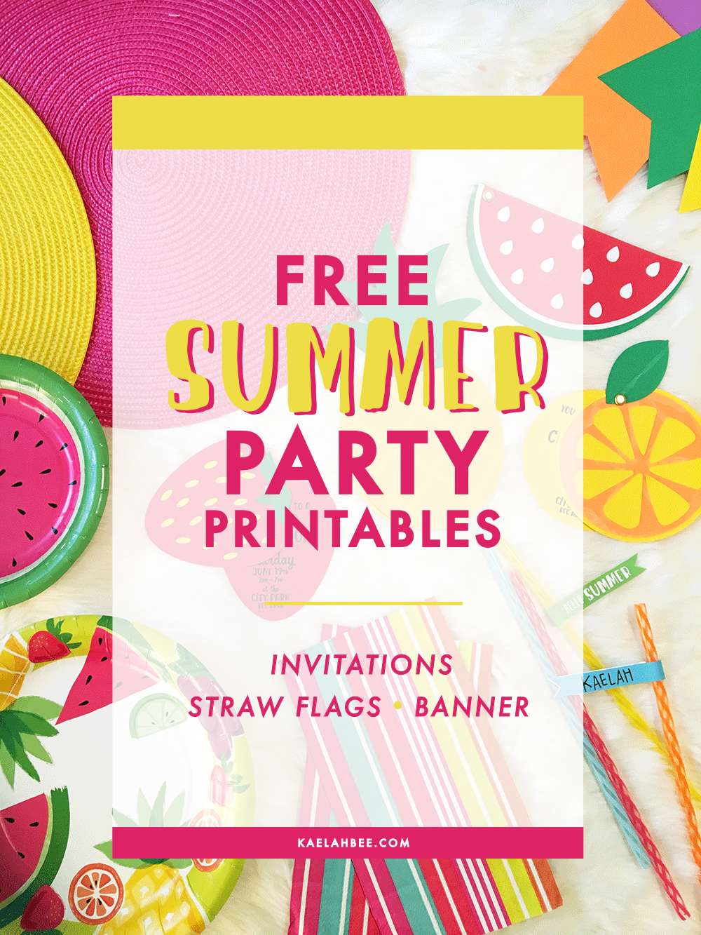 Free DIY Summer Fruit Party Printables // KaelahBee.com