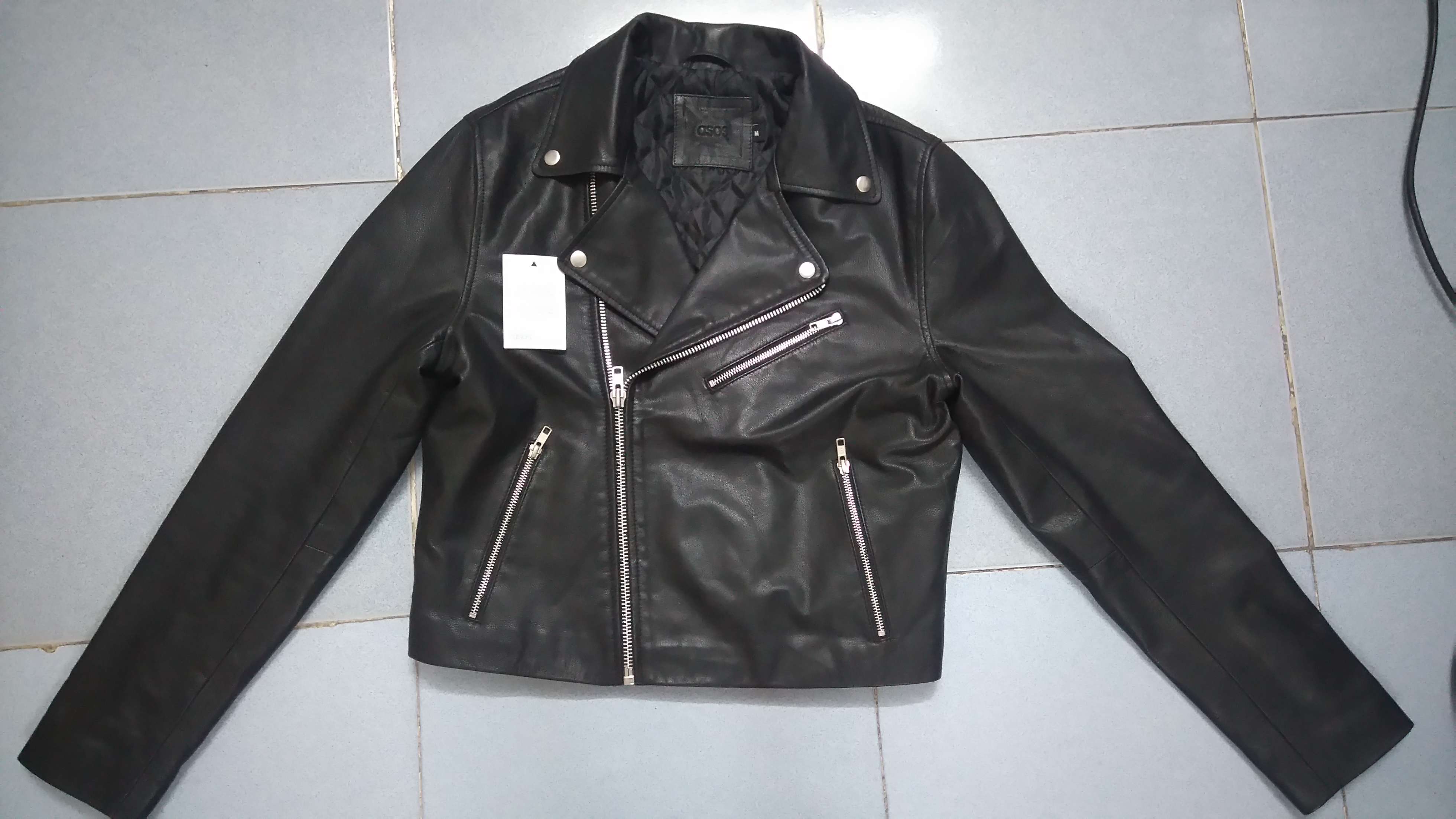 Bán áo khoác da (100% real leather) Biker Jacker hàng Asos mới 100% si