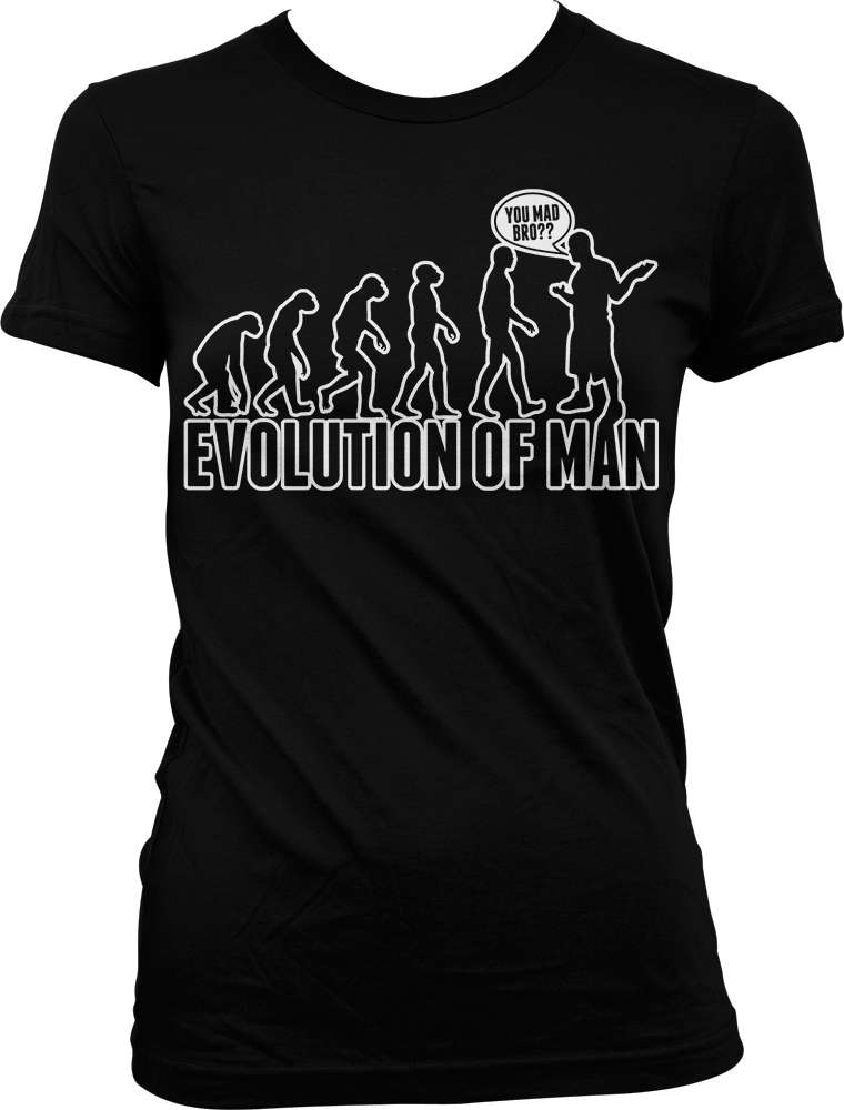 You Mad Bro Details about  / Evolution of Man Sayings Funny Juniors V-neck T-shirt