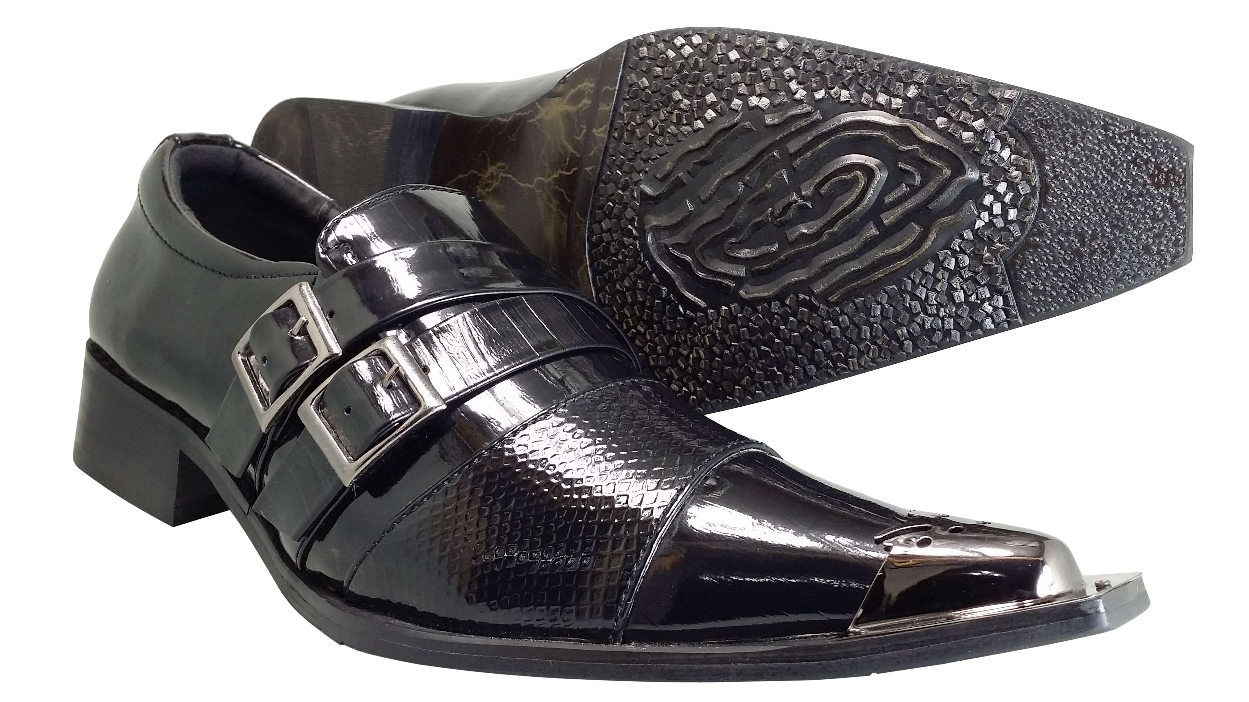 Men's Patent Leather Shoes Goldenhorse Dress Black Slip On Loafers ...