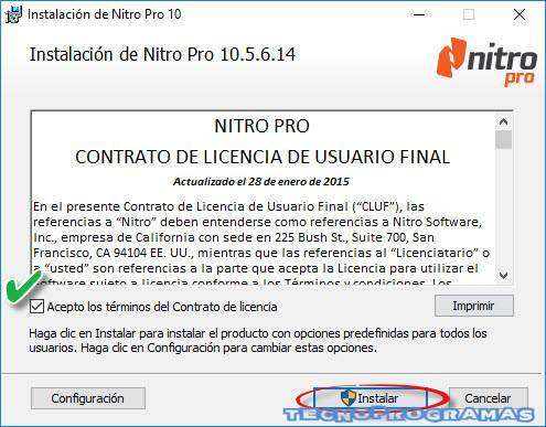 nitro pdf pro contrato licencia