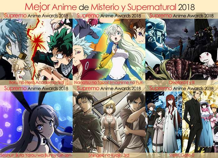 Final X Categorias Nominados a Mejor Anime de Misterio y Supernatural 2018