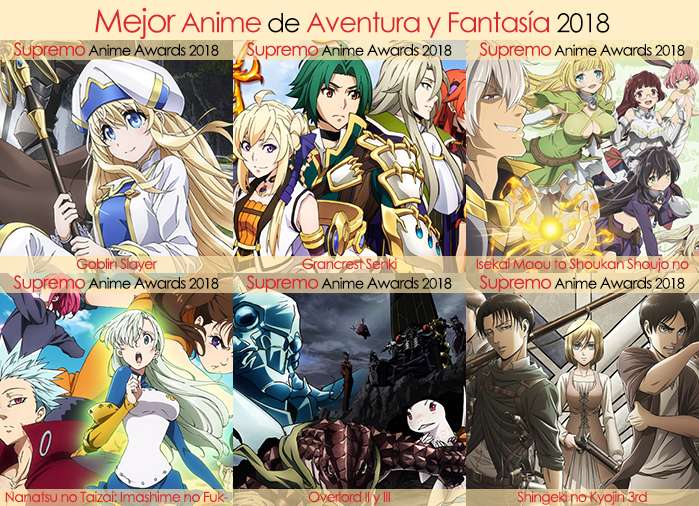 Final X Categorias Nominados a Mejor Anime de Aventura y Fantasía 2018