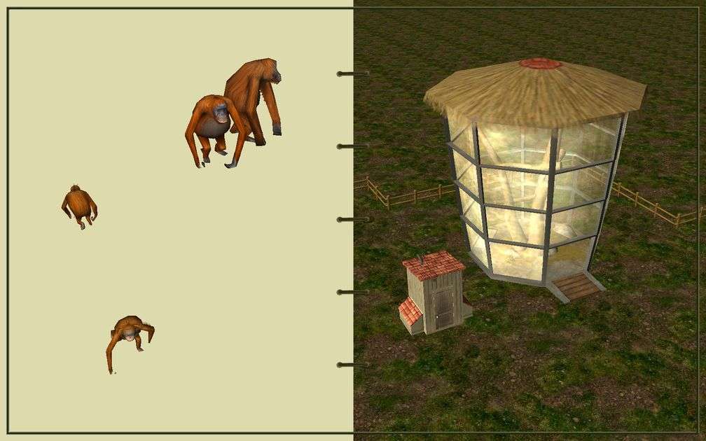 Image 14, RCT3 FAQ, Volitionist's RCT3 Animal Care Guide, Page 3: Orangutan And Ape House With Wooden Fence