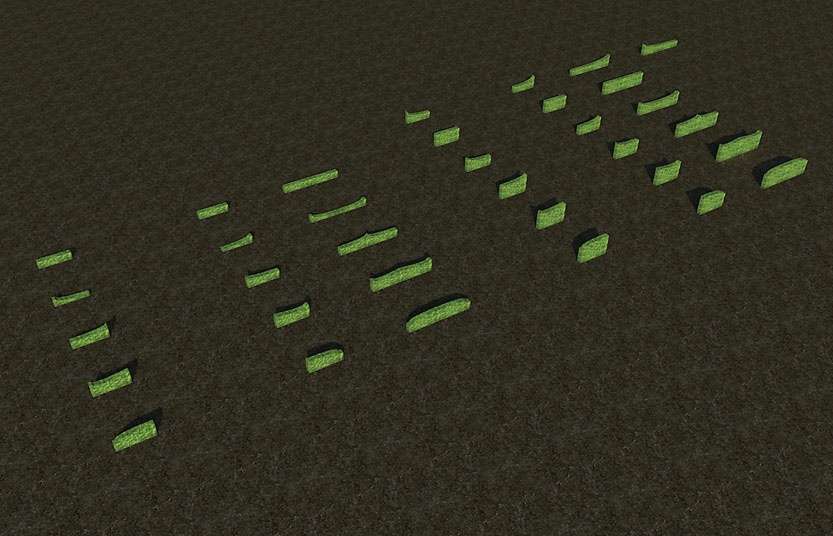 My Projects - CSO's I Have Imported, Garden Hedges - Screenshot Displaying The Various Hedge Shapes, Image 01
