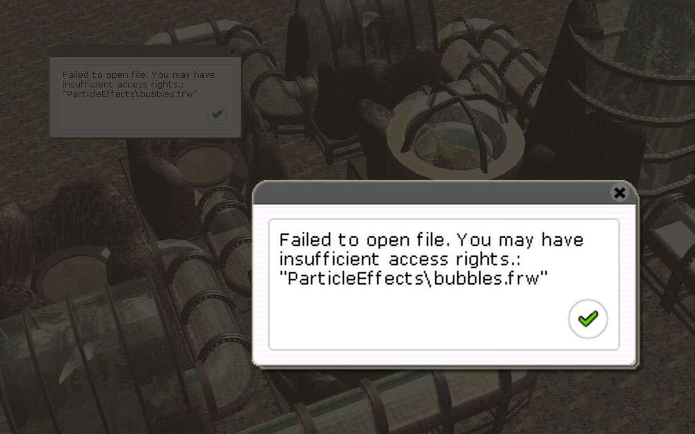 Error Message: Insufficient Access Rights Illustration for FAQ