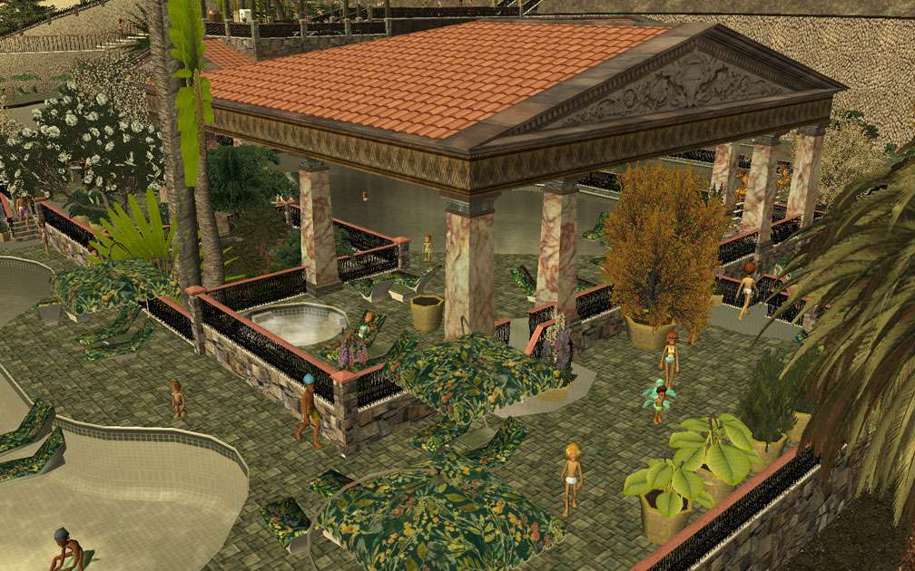 My Projects - CSO's I Have Imported, Planters And Pool Fencing - Screenshot Displaying How Well Pool Complex Columns, Pool Pediment, and Pool Fencing Work Together, Image 11