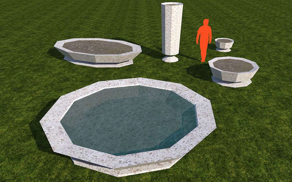 My Adventures In SketchUp: Planters 'n' Fountains Set - Screenshot Displaying Set Pieces, B, Image 02