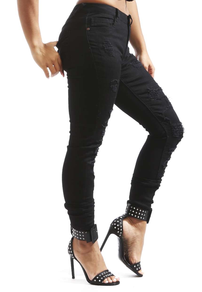 Women's Clothing Soho BABE Junior's Rip Off With Under Patch Skinny ...