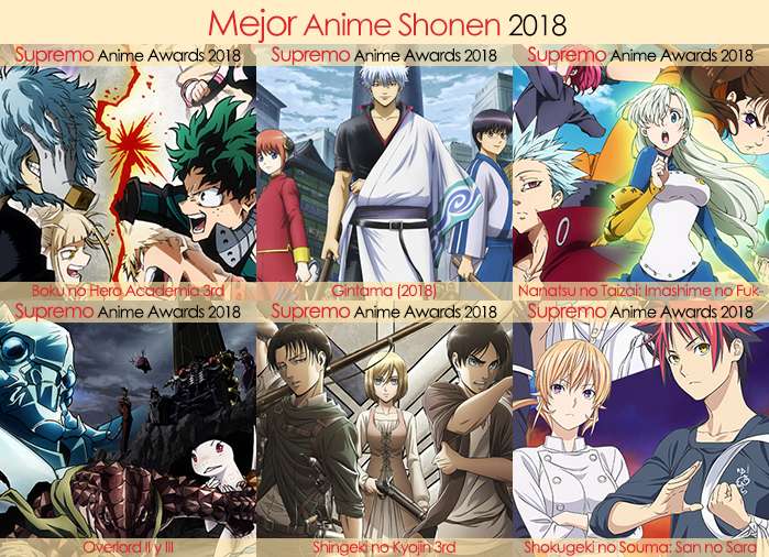 Final X Categorias Nominados a Mejor Anime Shonen 2018