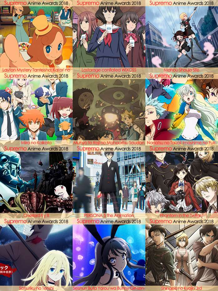 Eliminatorias Nominados a Mejor Anime de Misterio y Supernatural 2018