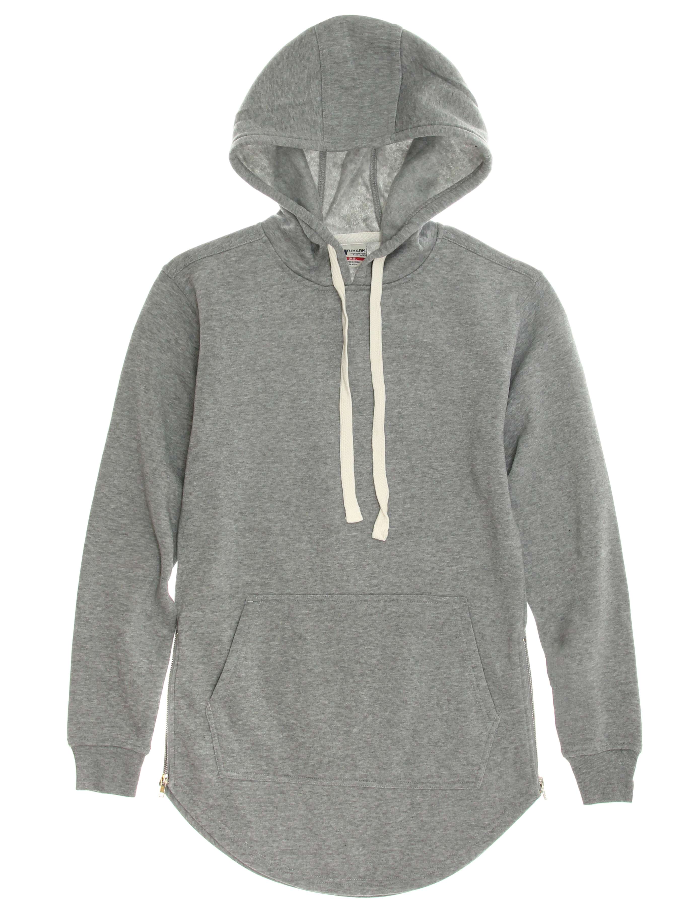 PJ Mark Men's Tech Fleece Longline Hoodie Sweatshirt With Side Zippers ...