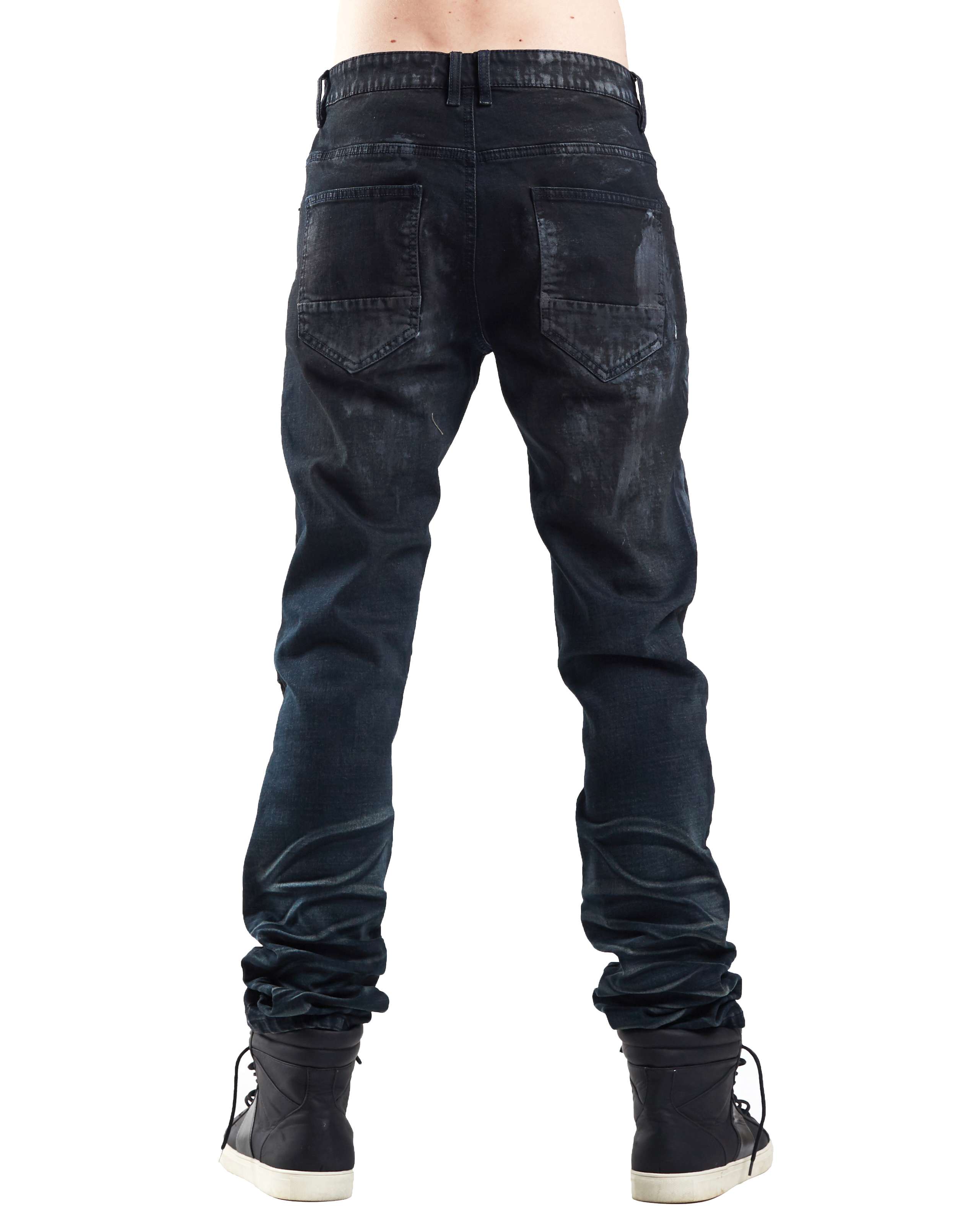 Smoke Rise Men's Stretch Slim Basic Split Knee Denim Jeans | eBay