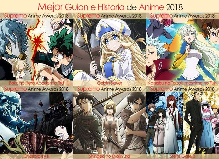 Final X Categorias Nominados a Mejor Guion e Historia de Anime 2018