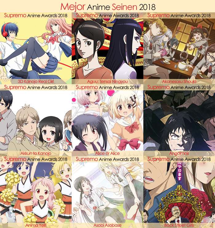 Eliminatorias Nominados a Mejor Anime Seinen 2018