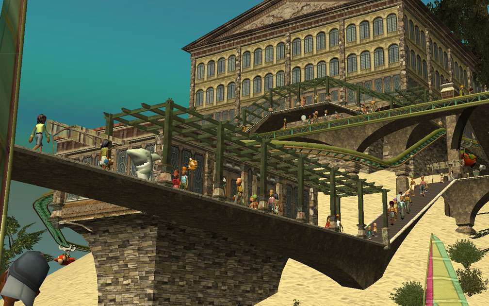 My Adventures In SketchUp: Structure and Ride Supports - Screenshot Displaying the Interlocked Rock Texture in a Park Setting, A, Image 10
