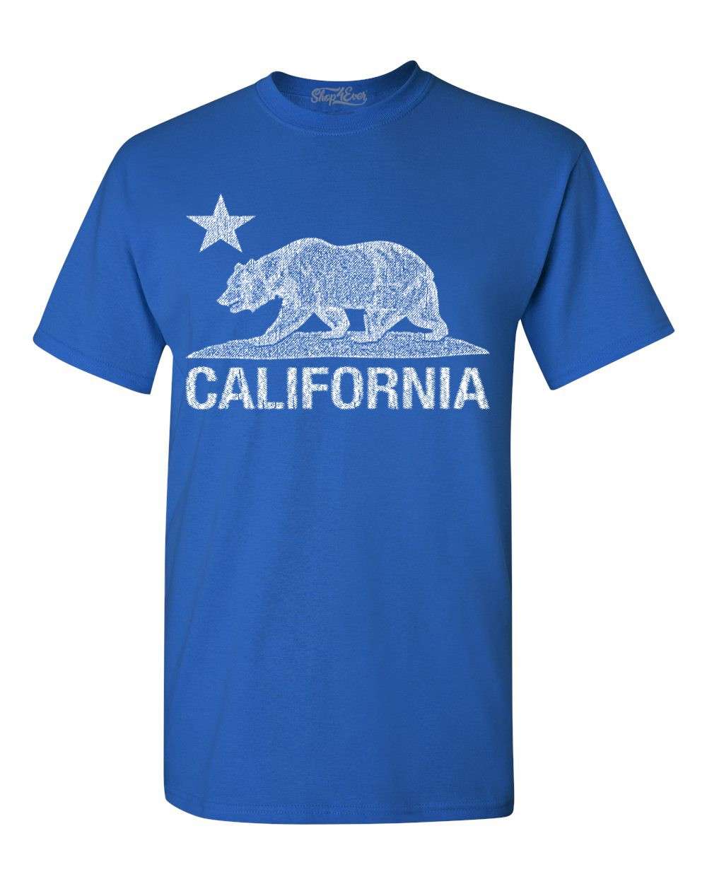 California Vintage White Bear T-shirt Cali Pride CA Souvenir Shirts 