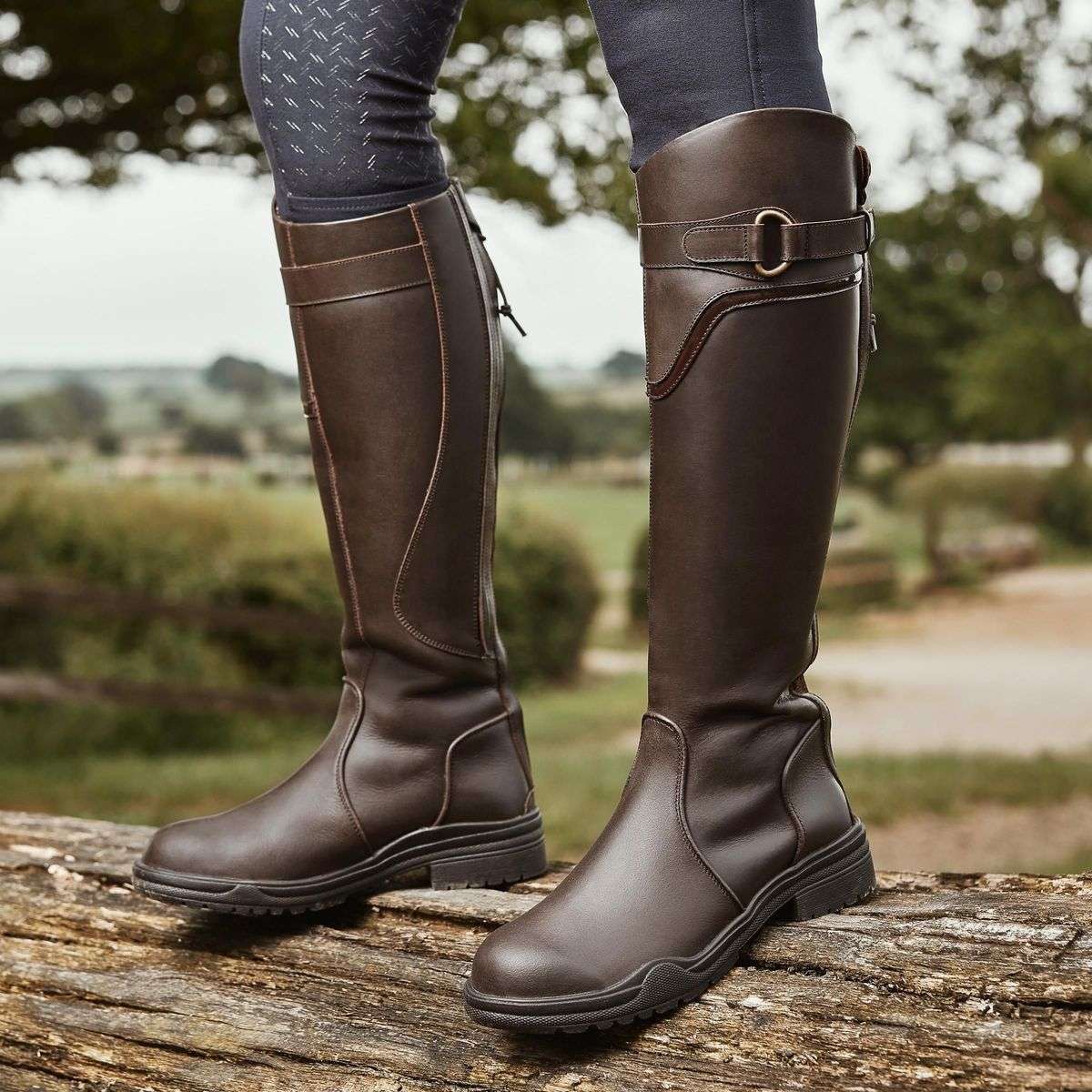 Dublin Calton Ladies' Waterproof Country Boots Leather with Patterned ...
