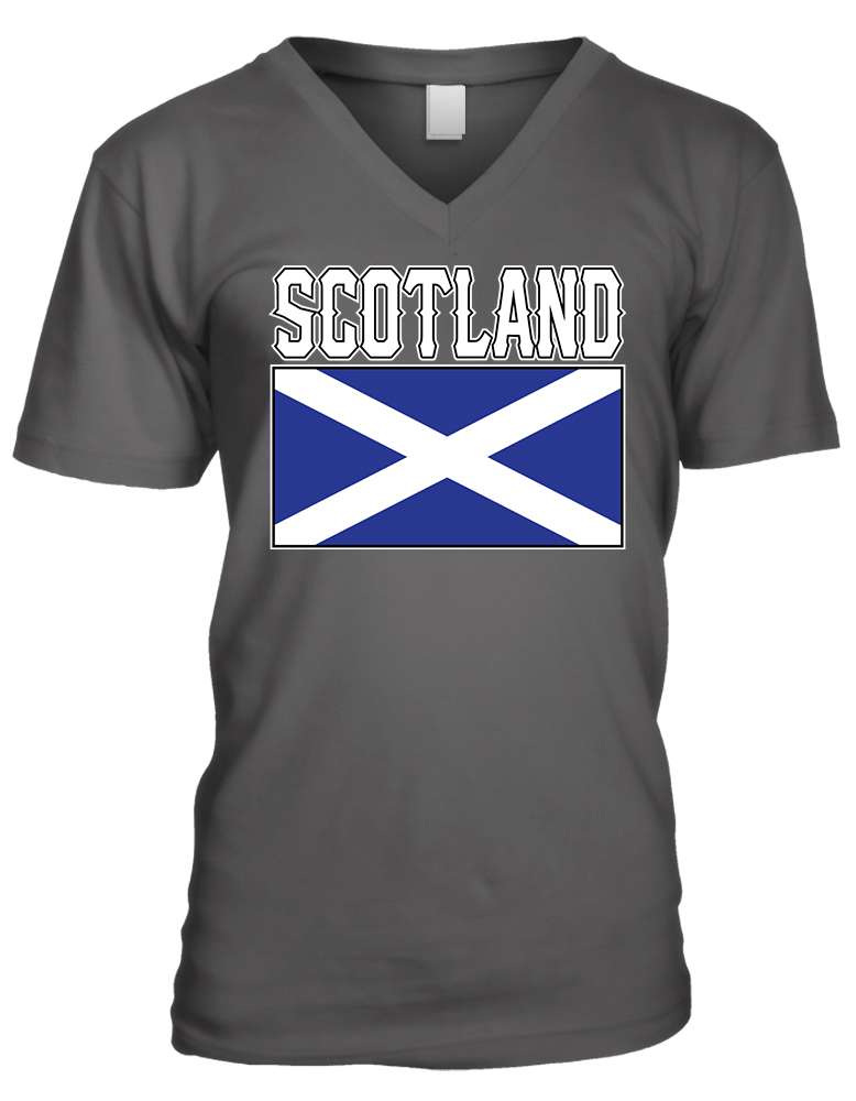 Bold Scotland Country Flag - Scottish Pride Nationality Mens V-neck T ...