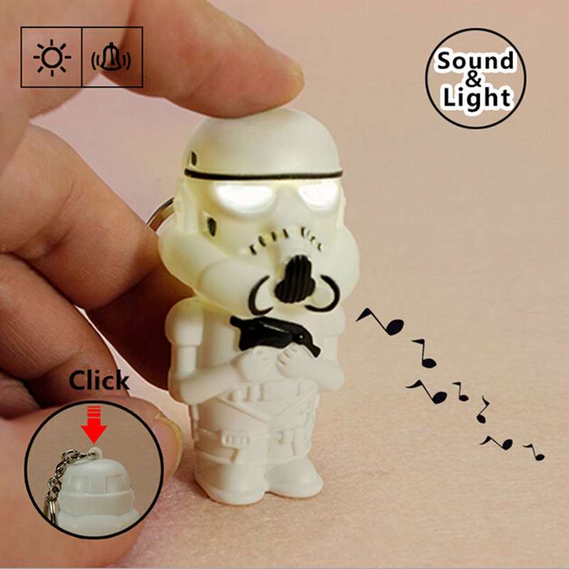 Star Wars LED Light Keychain Keyring With Sound Storm  Gift Storm Trooper