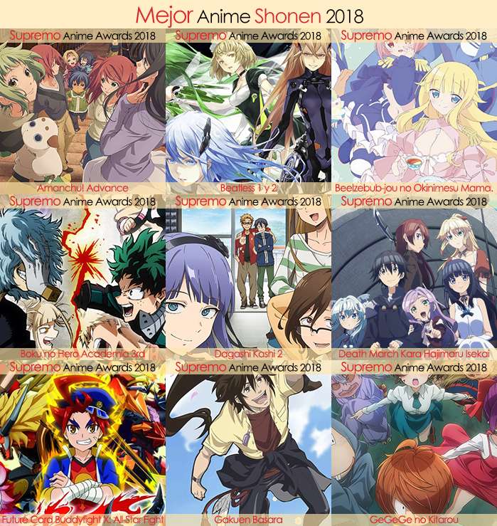 Eliminatorias Nominados a Mejor Anime Shonen 2018