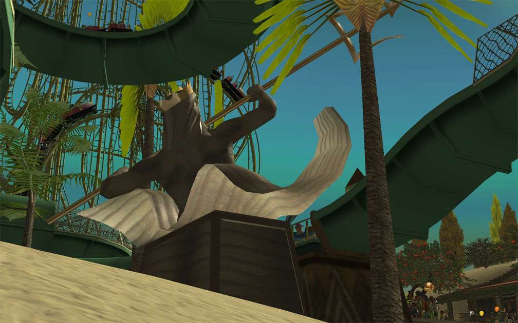 My Projects - CSO's I Have Imported, Landscaping and Park Grounds - View Looking Upwards at Sky From Behind Neptune Statue Near Marlin Fantasy Slide, Image 13	