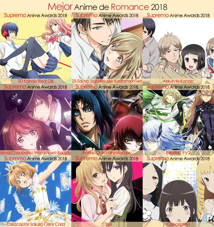 Eliminatorias Nominados a Mejor Anime de Romance 2018