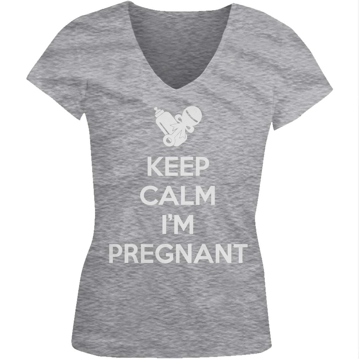 Keep Calm I'm Pregnant - Family New Baby Mother Expecting Juniors V ...